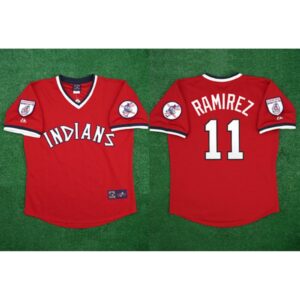 6863c88756d5a_1 Youth Cleveland Guardians #11 Jose Ramirez Red Stitched Jersey