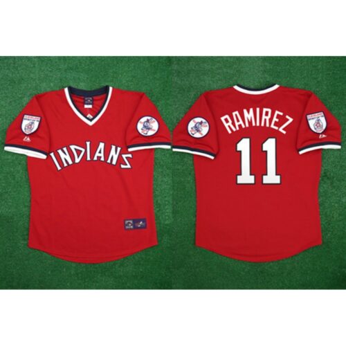 6863c88756d5a_1 Youth Cleveland Guardians #11 Jose Ramirez Red Stitched Jersey