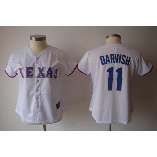 6863c8b70334b_1 Rangers #11 Yu Darvish White Women's Fashion Stitched MLB Jersey
