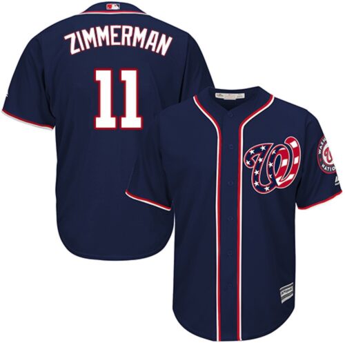 6863c8bc82f6c_1 Men's Washington Nationals #11 Ryan Zimmerman Navy Cool Base Stitched MLB Jersey