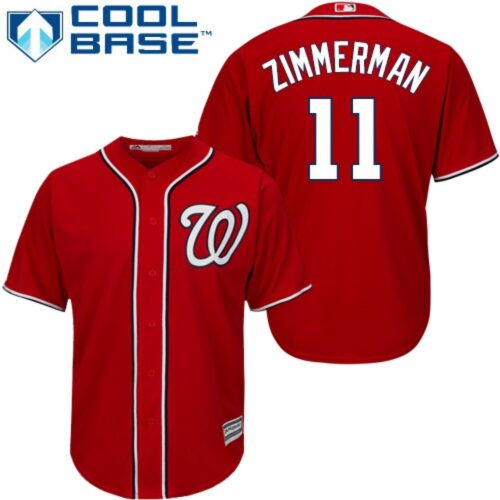 6863c8c0001d4_1 Men's Washington Nationals #11 Ryan Zimmerman Red Cool Base Stitched MLB Jersey