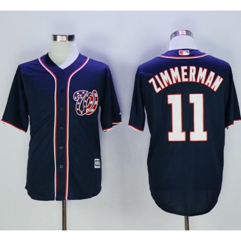 6863c8d17707f_1 Nationals #11 Ryan Zimmerman Navy Blue New Cool Base Stitched MLB Jersey