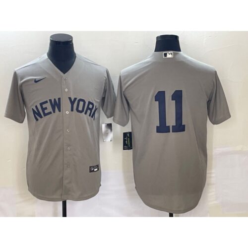 6863c902a13d1_1 Men's New York Yankees #11 Anthony Volpe Gray Cool Base Stitched Baseball Jersey