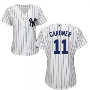 6863c91e47f26_1 Women's New York Yankees #11 Brett Gardner White Cool Base Stitched Jersey(Run Small)