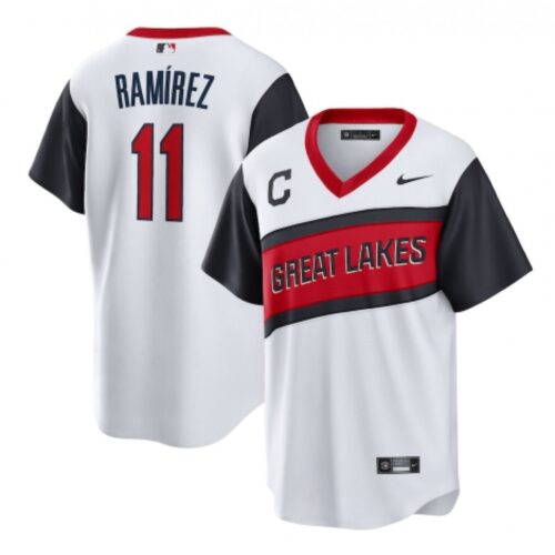 6863c93f1bc97_1 Men's Cleveland indians #11 Jose Ramirez 2021 White Little League Classic Home Cool Base Stitched Baseball Jersey