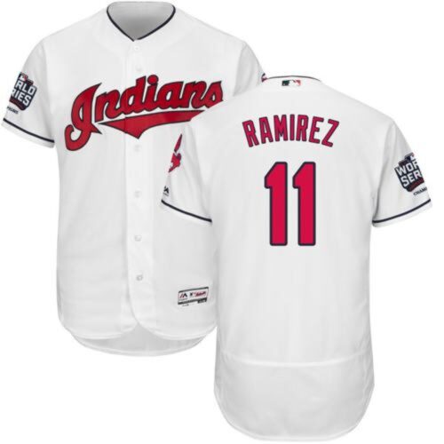 6863c9537b15d_1 indians #11 Jose Ramirez White Flexbase Authentic Collection 2016 World Series Bound Stitched MLB Jersey