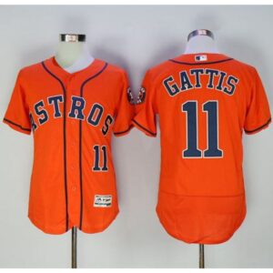6863c98c9a1eb_1 Astros #11 Evan Gattis Orange Flexbase Authentic Collection Stitched MLB Jersey