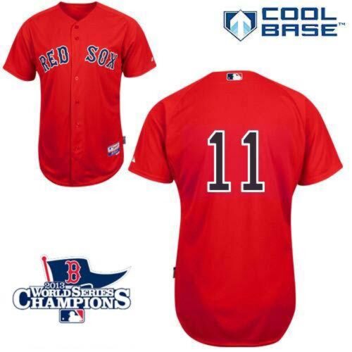 6863c99844ed4_1 Red Sox #11 Clay Buchholz Red Cool Base 2013 World Series Champions Patch Stitched MLB Jersey