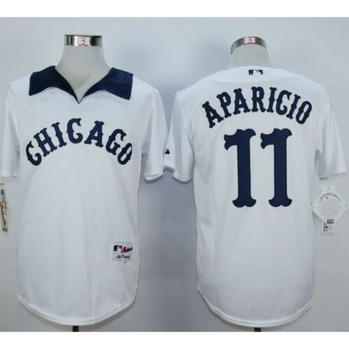 6863c9a565327_1 White Sox #11 Luis Aparicio White 1976 Turn Back The Clock Stitched MLB Jersey
