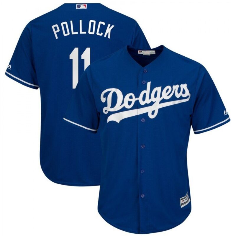 6863c9b508c70_1 Men's Los Angeles Dodgers #11 A.J Pollock Blue Cool Base Stitched MLB Jersey