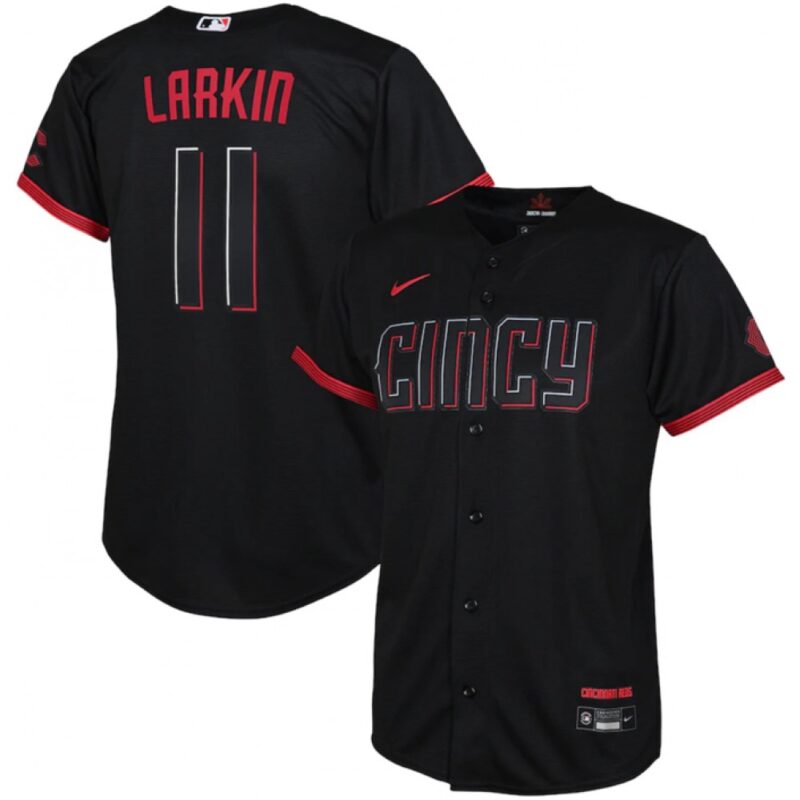 6863c9dad9588_1 Youth Cincinnati Reds #11 Barry Larkin Black 2023 City Connect Stitched Baseball Jersey
