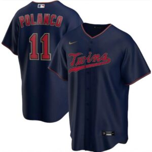 6863c9e433fa6_1 Men's Minnesota Twins #11 Jorge Polanco Navy Cool Base Stitched Jersey