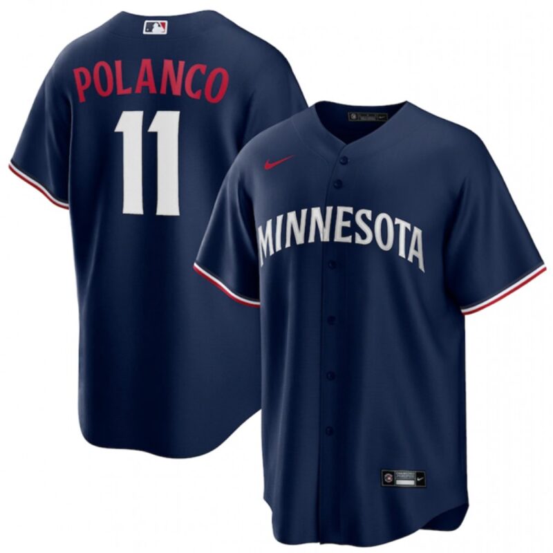 6863c9e7b3000_1 Men's Minnesota Twins #11 Jorge Polanco Navy Cool Base Stitched Jersey