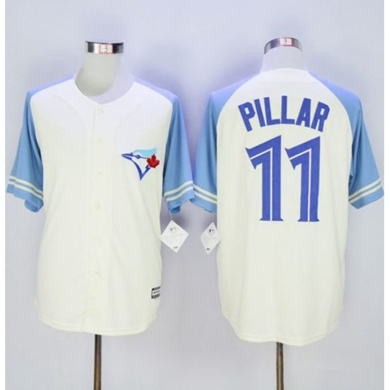 6863ca31111d2_1 Blue Jays #11 Kevin Pillar Cream/Blue Exclusive New Cool Base Stitched MLB Jersey