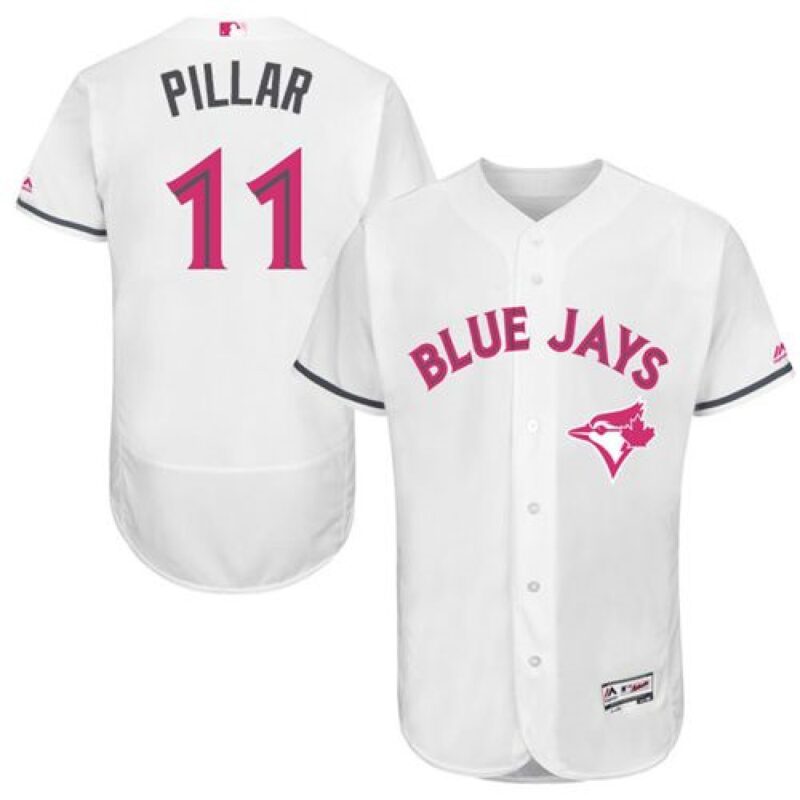 6863ca6889b4c_1 Blue Jays #11 Kevin Pillar White Flexbase Authentic Collection 2016 Mother's Day Stitched MLB Jersey
