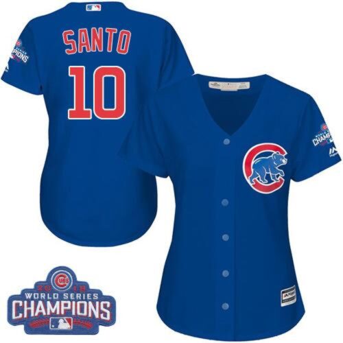 6863caa54840e_1 Cubs #10 Ron Santo Blue Alternate 2016 World Series Champions Women's Stitched MLB Jersey