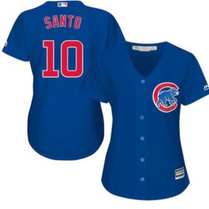 6863caa7e28a5_1 Cubs #10 Ron Santo Blue Alternate Women's Stitched MLB Jersey