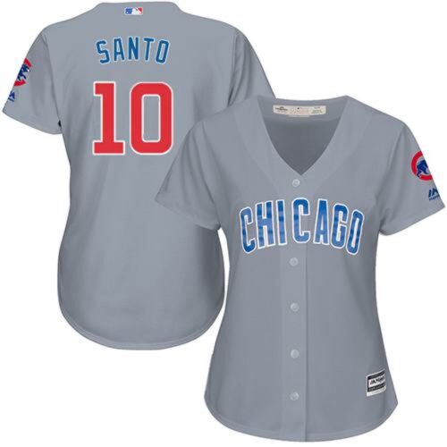6863cab0259a5_1 Cubs #10 Ron Santo Grey Road Women's Stitched MLB Jersey