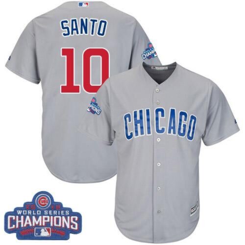 6863cac3e83ce_1 Cubs #10 Ron Santo Grey Road 2016 World Series Champions Stitched Youth MLB Jersey
