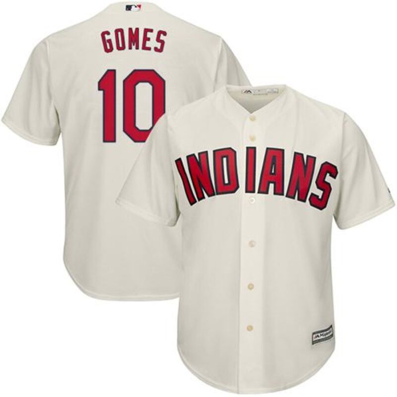 6863cae5c940f_1 indians #10 Yan Gomes Cream Alternate Stitched Youth MLB Jersey