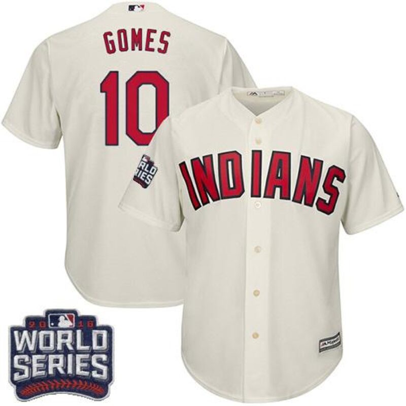 6863cae8974a2_1 indians #10 Yan Gomes Cream Alternate 2016 World Series Bound Stitched Youth MLB Jersey