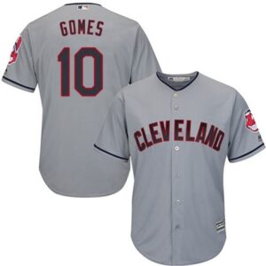 6863caee75c79_1 indians #10 Yan Gomes Grey Road Stitched Youth MLB Jersey