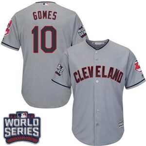 6863caf14844f_1 indians #10 Yan Gomes Grey Road 2016 World Series Bound Stitched Youth MLB Jersey