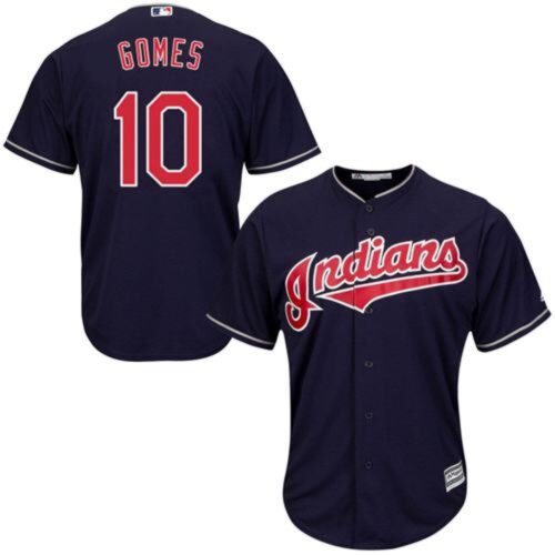 6863caf74b97a_1 indians #10 Yan Gomes Navy Blue Alternate Stitched Youth MLB Jersey