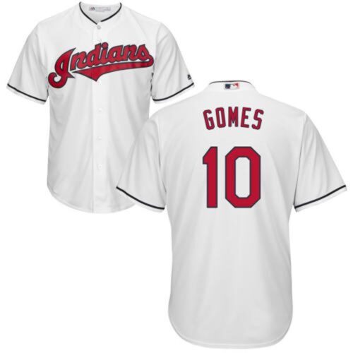 6863caf9c83b0_1 indians #10 Yan Gomes White Home Stitched Youth MLB Jersey