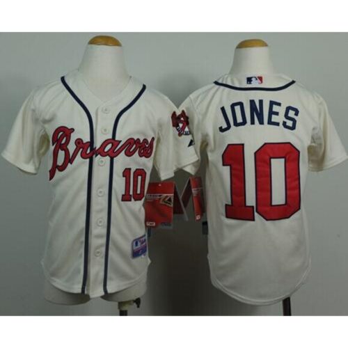 6863cb20568f1_1 Braves #10 Chipper Jones Cream Cool Base Stitched Youth MLB Jersey