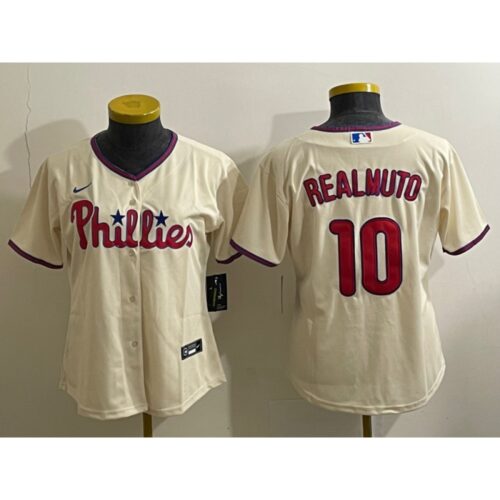 6863cb2886f52_1 Women's Philadelphia Phillies #10 J.T. Realmuto Cream Cool Base Stitched Baseball Jersey(Run Small)
