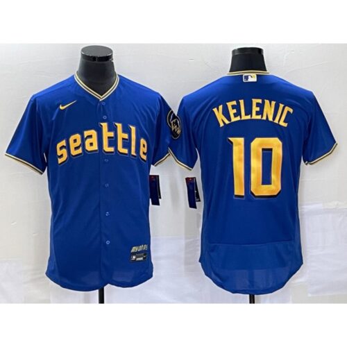 6863cb67db423_1 Men's Seattle Mariners #10 Jarred Kelenic Royal 2023 City Connect Flex Base Stitched Jersey