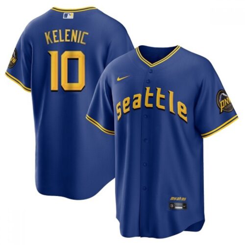 6863cb6b82e5b_1 Men's Seattle Mariners #10 Jarred Kelenic Royal 2023 City Connect Cool Base Stitched Baseball Jersey