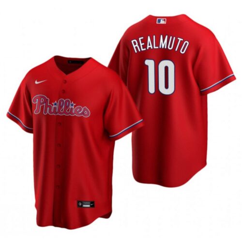 6863cb7a29c69_1 Men's Philadelphia Phillies #10 J.T. Realmuto Red Cool Base Stitched Jersey