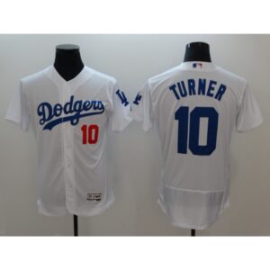 6863cbde2d10d_1 Men's Los Angeles Dodgers #10 Justin Turner White Flexbase Stitched MLB Jersey