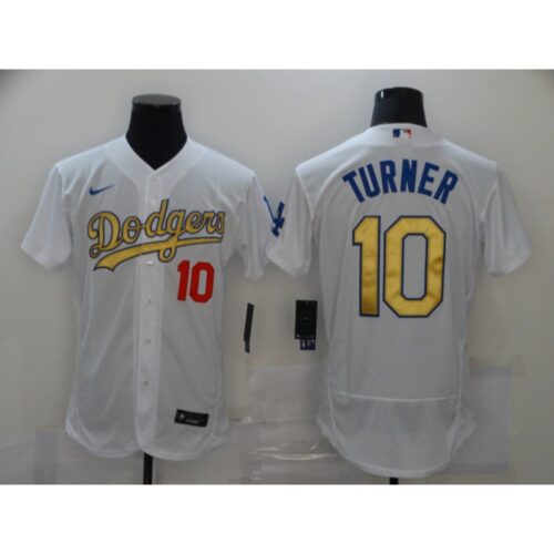 6863cbf591758_1 Men's Los Angeles Dodgers #10 Justin Turner 2021 White Gold Sttiched Jersey