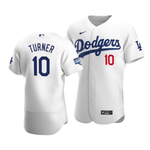 6863cbf918082_1 Men's Los Angeles Dodgers #10 Justin Turner 2020 White World Series Champions Patch Flex Base Sttiched Jersey