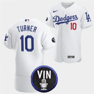 6863cc1c42824_1 Men's Los Angeles Dodgers #10 Justin Turner 2022 White Vin Scully Patch Flex Base Stitched Baseball Jersey