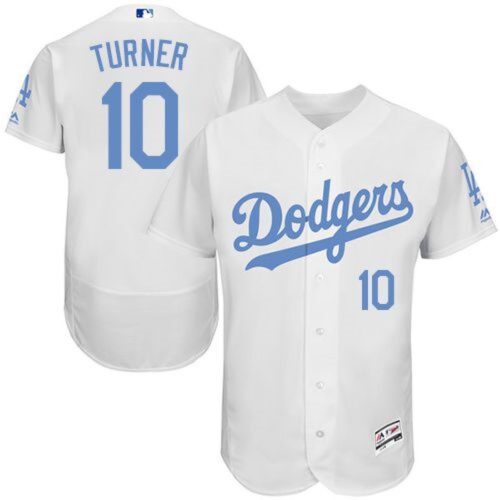 6863cc347ff16_1 Dodgers #10 Justin Turner White Flexbase Authentic Collection 2016 Father's Day Stitched MLB Jersey