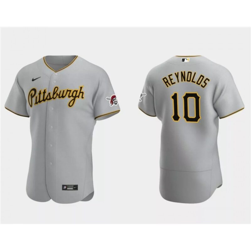 6863cc380f8f7_1 Men's Pittsburgh Pirates #10 Bryan Reynolds Grey Flex Base Stitched Baseball Jersey