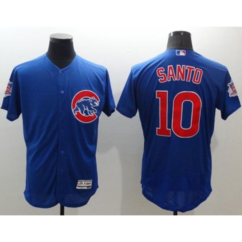 6863cc58146f6_1 Cubs #10 Ron Santo Blue Flexbase Authentic Collection Stitched MLB Jersey