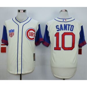 6863cc6698081_1 Cubs #10 Ron Santo Cream 1942 Turn Back The Clock Stitched MLB Jersey