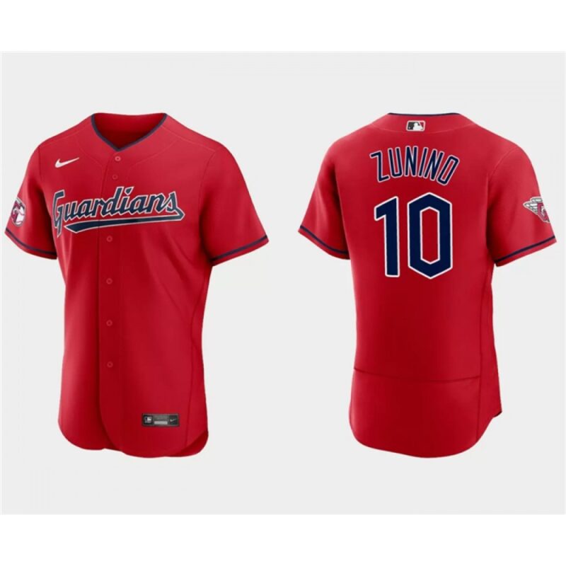6863ccafc5e3f_1 Men's Cleveland Guardians #10 Mike ZuNino Red Flex Base Stitched Jersey