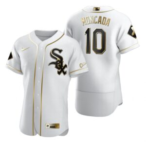 6863cd41b7737_1 Men's Chicago White Sox #10 Yoan Moncada White Golden Flex Base Stitched MLB Jersey