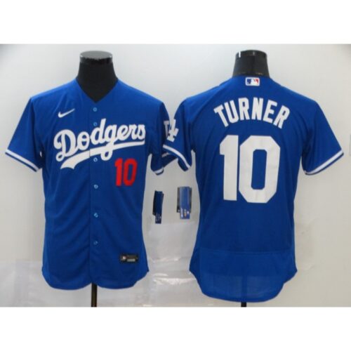 6863cd5735891_1 Men's Los Angeles Dodgers #10 Justin Turner Blue Flex Base Stitched MLB Jersey