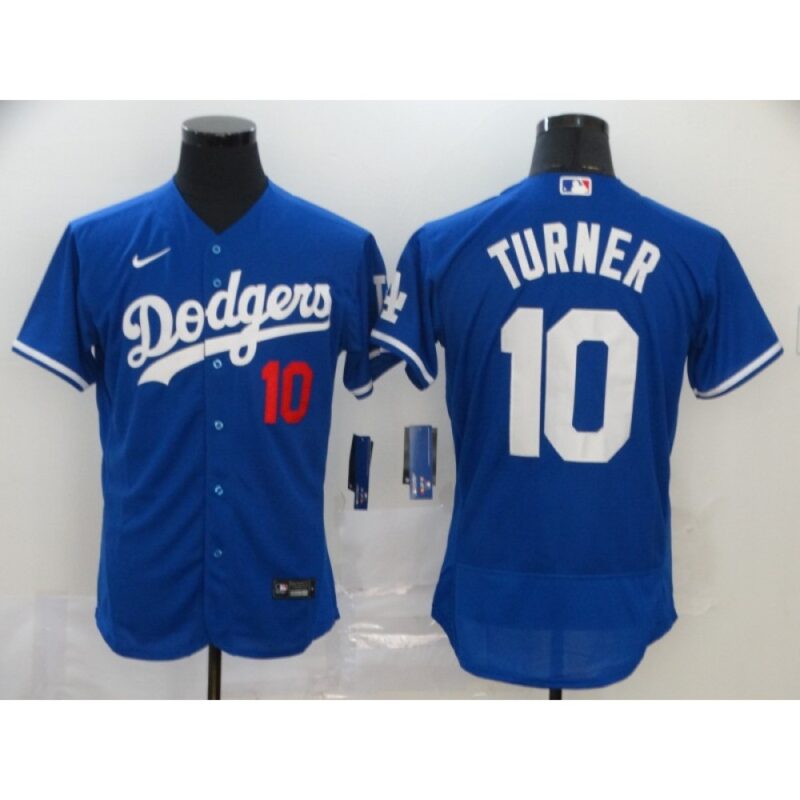 6863cd5735891_1 Men's Los Angeles Dodgers #10 Justin Turner Blue Flex Base Stitched MLB Jersey