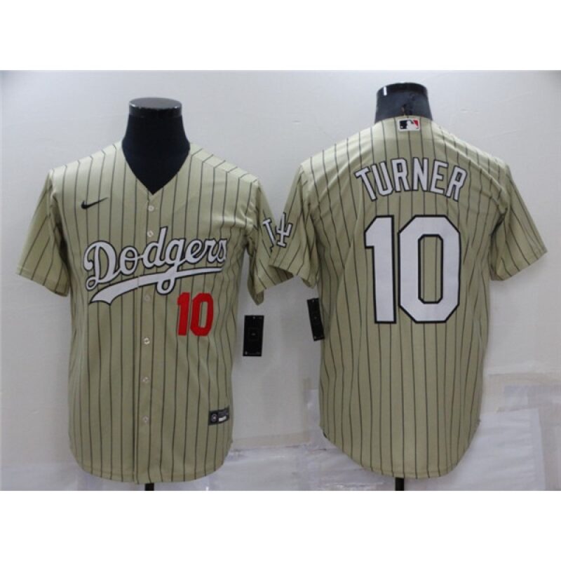 6863cd6c95167_1 Men's Los Angeles Dodgers #10 Justin Turner Cream Throwback Stitched Baseball Jersey