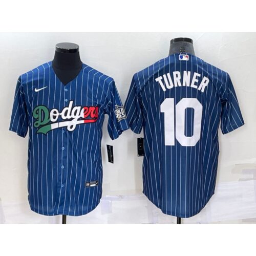 6863cd8be3006_1 Men's Los Angeles Dodgers #10 Justin Turner Navy Mexico Cool Base Stitched Baseball Jersey