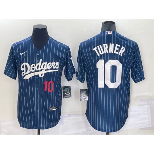 6863cd96b8d5f_1 Men's Los Angeles Dodgers #10 Justin Turner Navy Cool Base Stitched Baseball Jersey