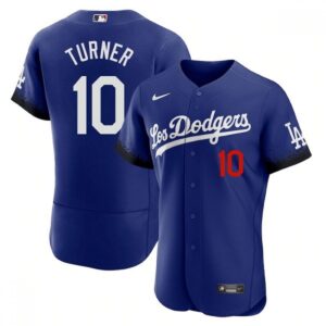 6863cdb25909c_1 Men's Los Angeles Dodgers #10 Justin Turner 2021 Royal City Connect Flex Base Stitched Baseball Jersey